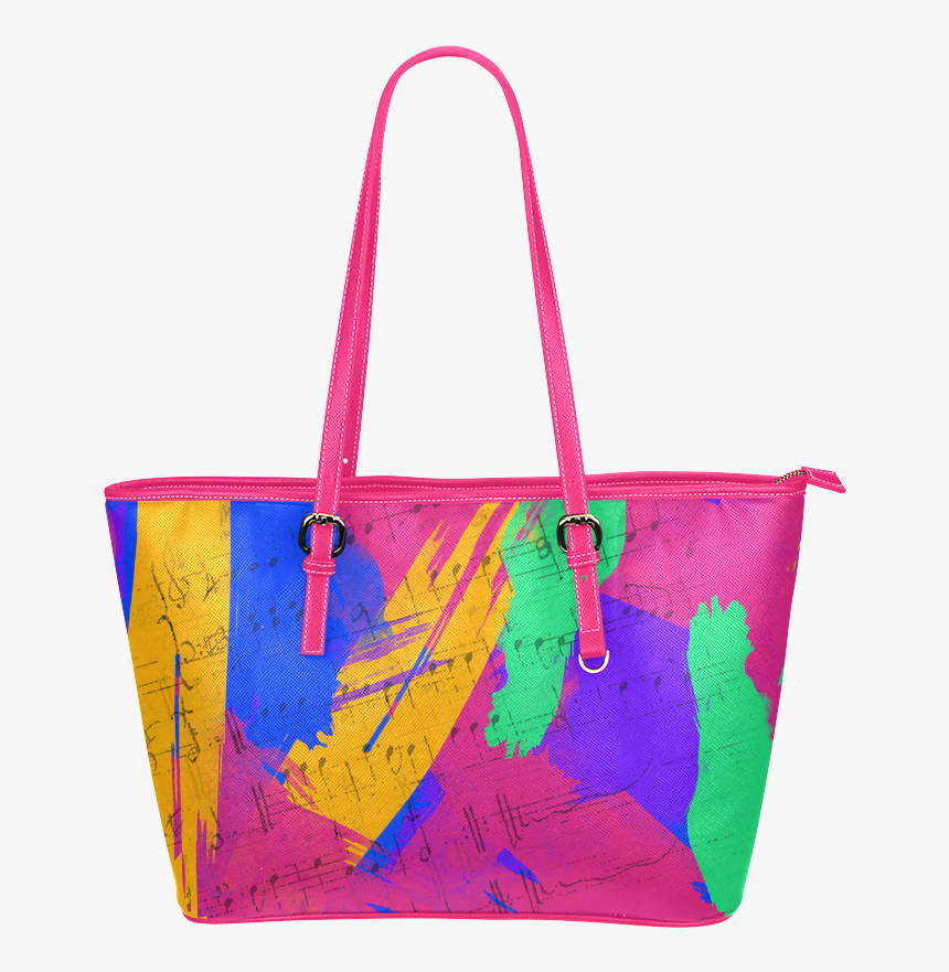 Groovy Paint Brush Strokes Leather Tote Bag/small - Handbag, HD Png Download