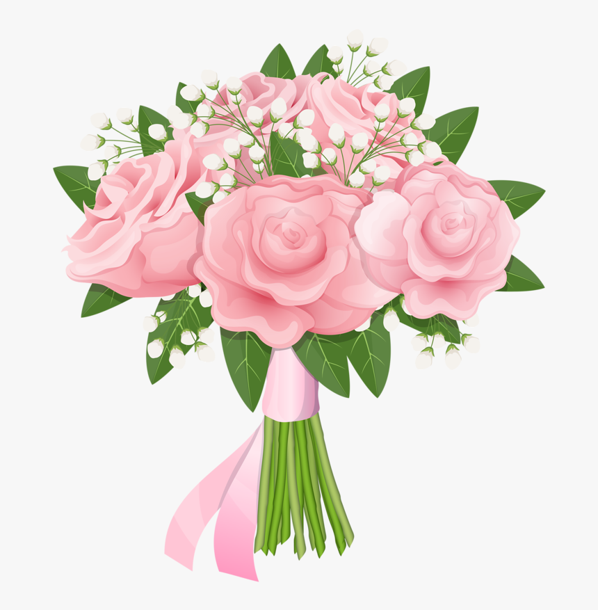Ramo De Rosas Rosadas Png - Flower Bouquet Images Clipart, Transparent Png