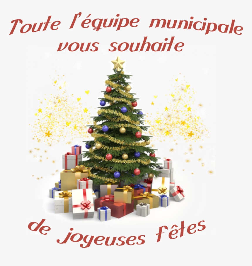 Decorated Christmas Tree With Presents, HD Png Download