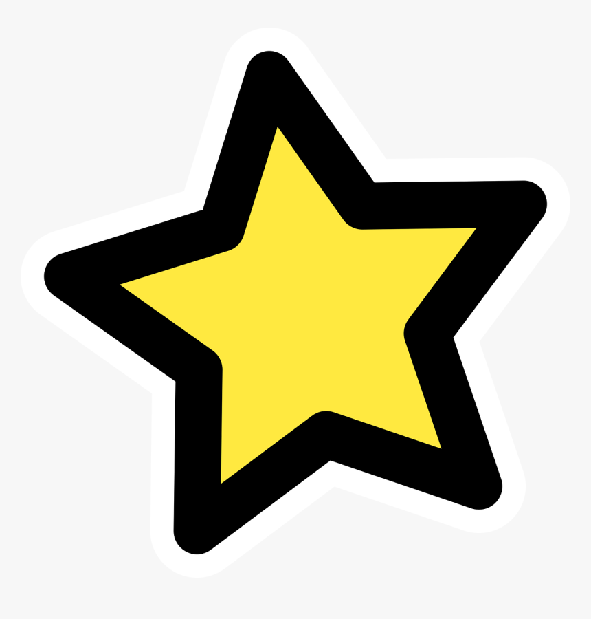 Estrellas, Favorito, Amarillo, Icono - Yellow Star With Black Outline, HD Png Download