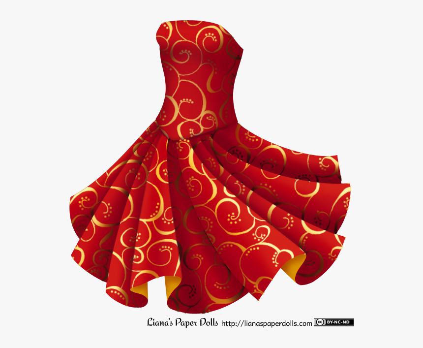 Red And Gold - Dress Png, Transparent Png