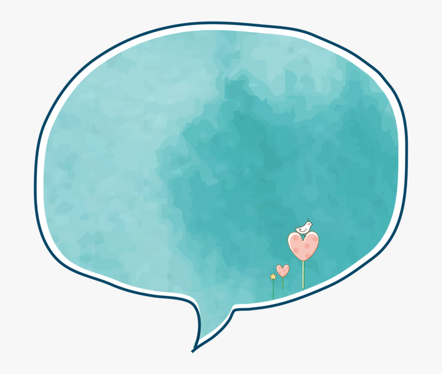 Watercolor Box Border Dialog Hand Painted Free Png - Watercolor Border Png Cartoon, Transparent Png