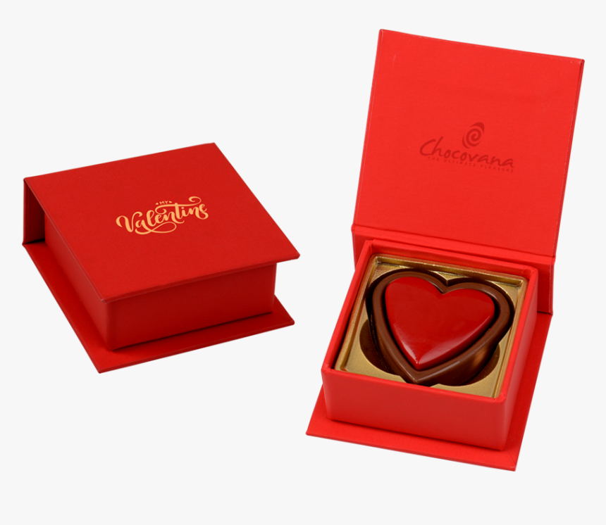 Double Heart, 2 Pcs Customized Heart Belgian Chocolates - Box, HD Png Download