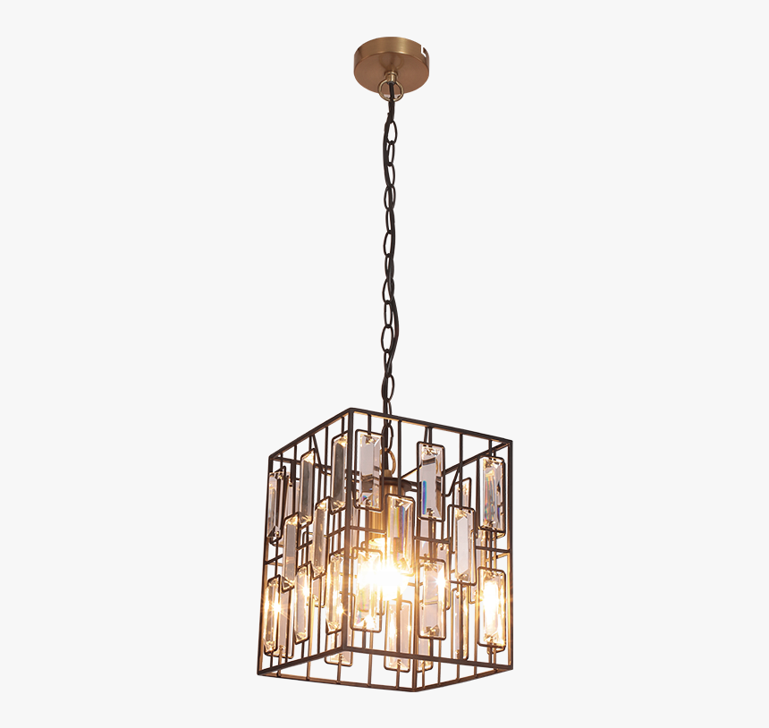 Leve Un Cristal Iluminación Industrial Vintage Colgante - Chandelier, HD Png Download