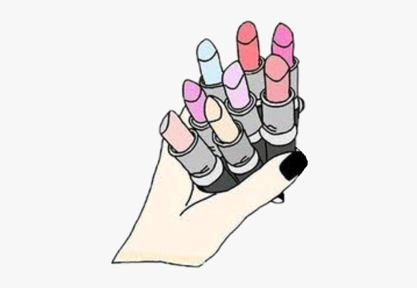 #beauty #makeup #maquiagem #hand #lipstick #overlay - Maquillaje Png, Transparent Png
