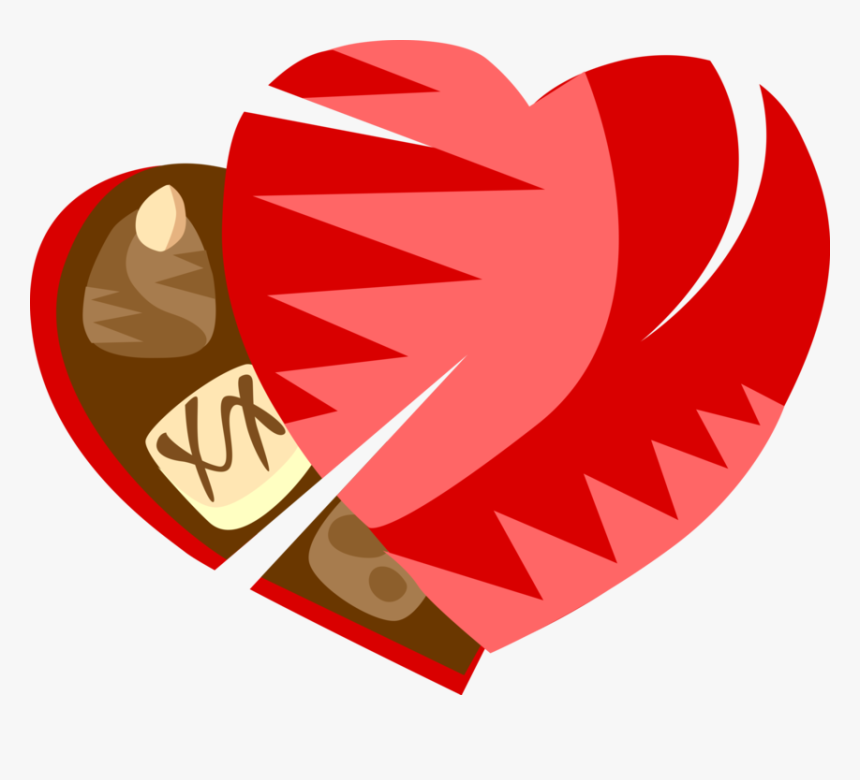 Vector Illustration Of Box Of Heart-shaped Valentine - Illustration, HD Png Download