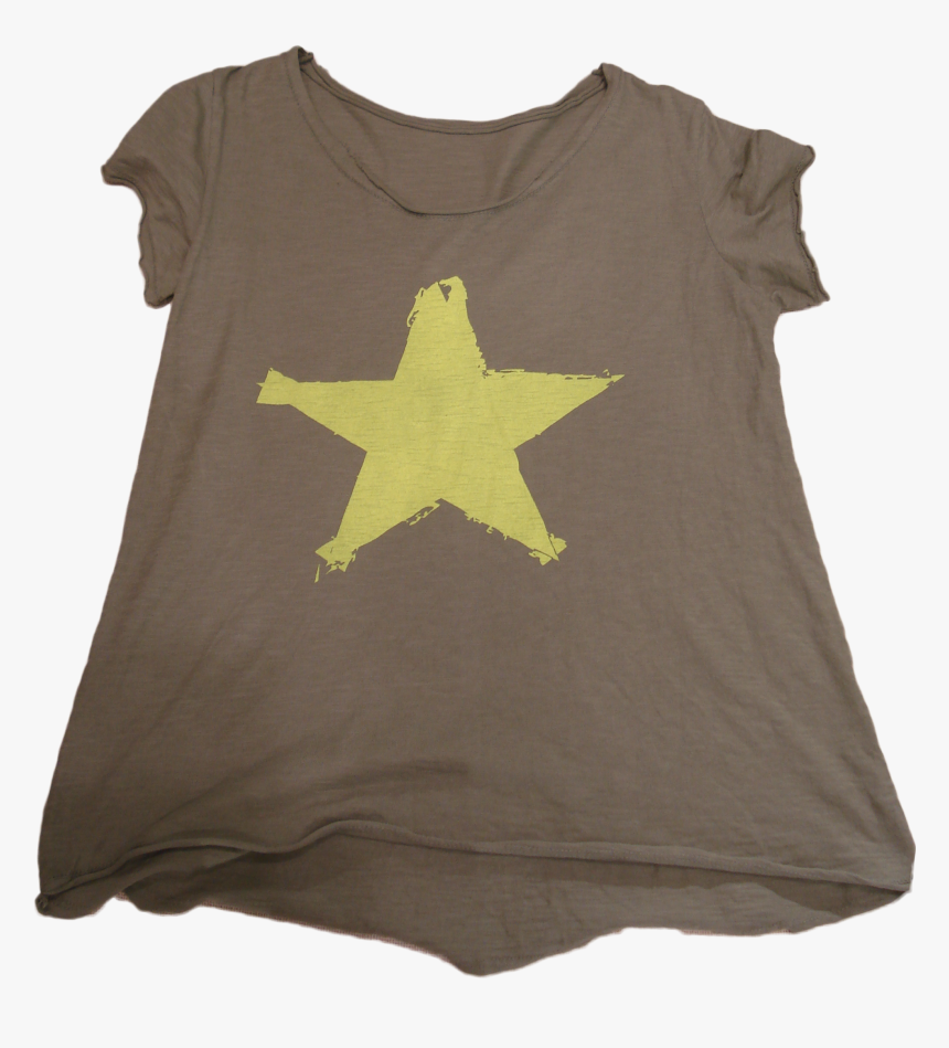 Camiseta Verde Militar Con Estrella Amarilla - Star, HD Png Download