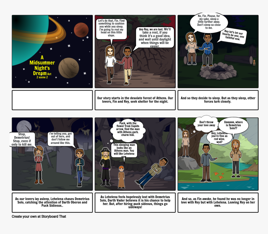 Midsummer Night's Dream Storyboard Easy, HD Png Download