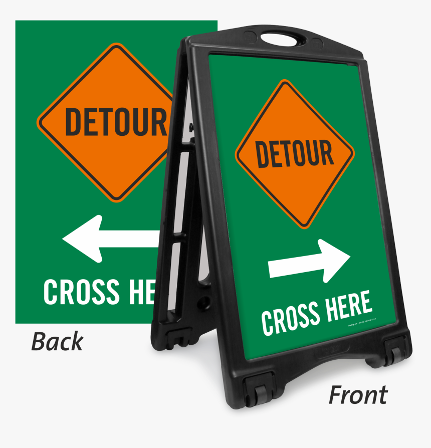 Detour Cross Here Arrow Sidewalk Sign - Training In Progress Signage, HD Png Download