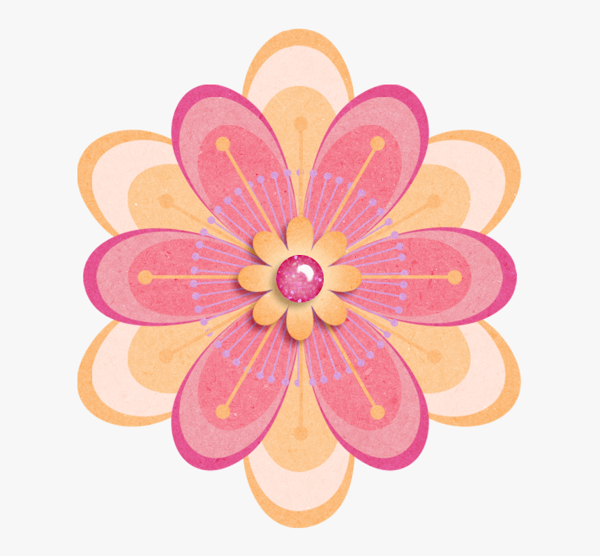 #scrapbook #paper #flowers #photo #flower #ribbon #bird - Circle, HD Png Download