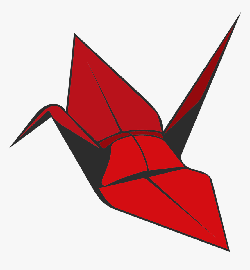Red Origami Crane Png, Transparent Png