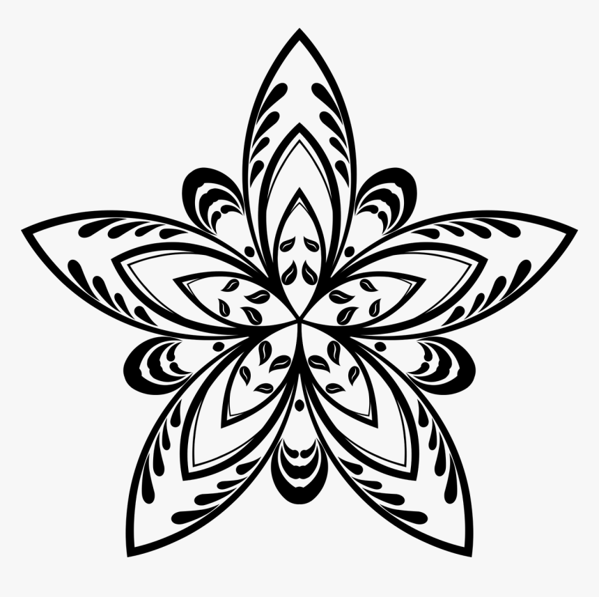 Flor Estrella Para Colorear - Stars Clipart For Drawing, HD Png Download