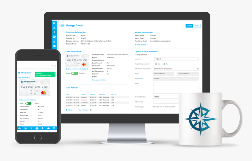 Virtual Header - Computer And Phone Mockup, HD Png Download