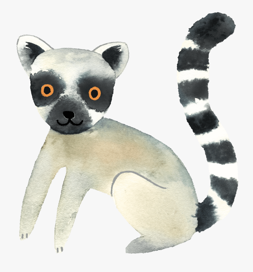 Transparent Lemur Png - Watercolour Vector Jungle Animals, Png Download
