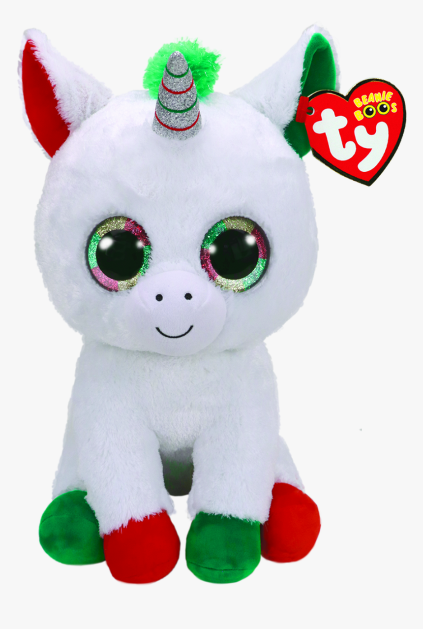 Christmas Unicorn Beanie Boo , Transparent Cartoons - Christmas Unicorn Beanie Boo, HD Png Download