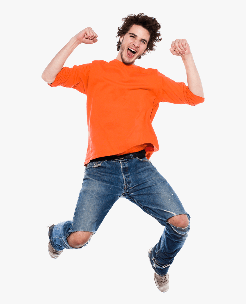 Happy Man Jumping Png, Transparent Png