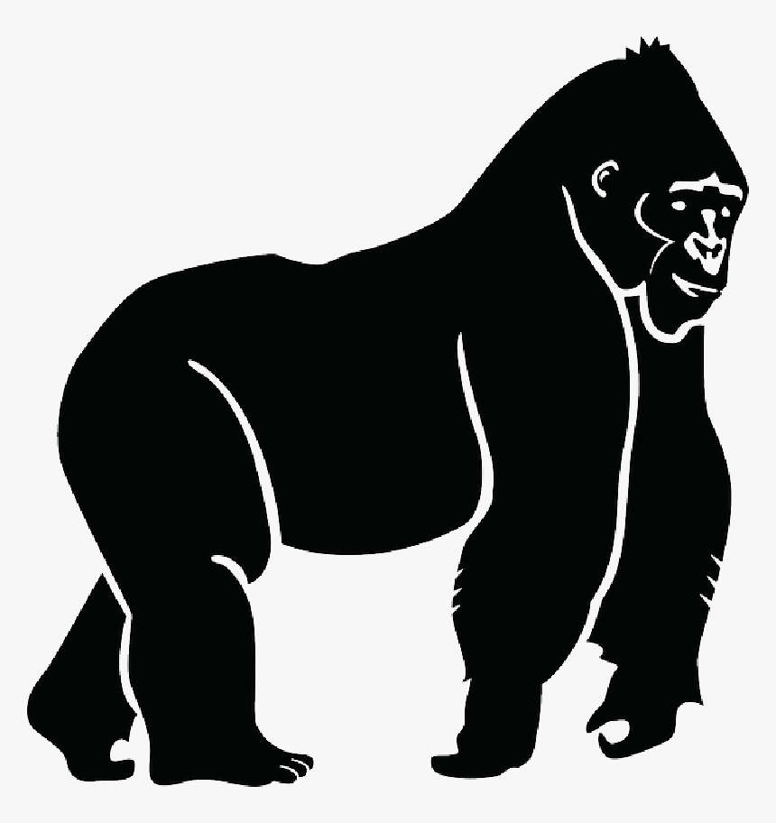 Free Graphic Silhouette Ape - Gorilla Silhouette, HD Png Download