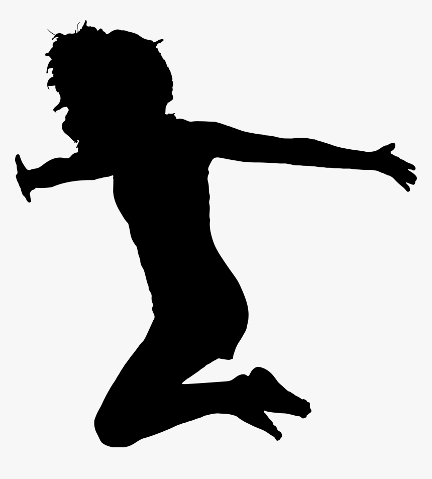 Girl Jumping Silhouette Png, Transparent Png