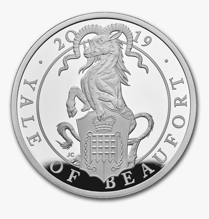 2019 Gb Proof 1 Oz Silver Queen S Beasts Yale For Sale - Yale Of Beaufort Coin, HD Png Download