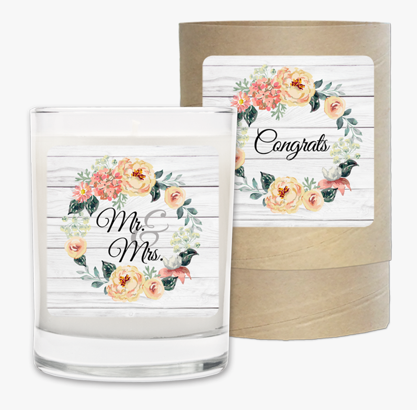 Congrats Wreath Wedding Candle - Garden Roses, HD Png Download