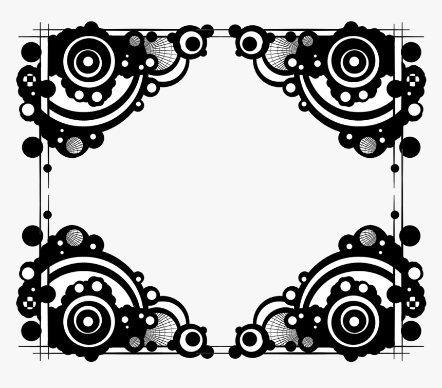 Frame Black White Circles - Circles Corner, HD Png Download