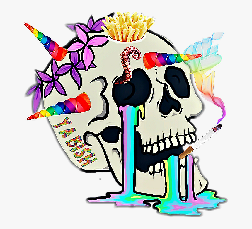 Trippy Skull Smoking - Trippy Clipart, HD Png Download