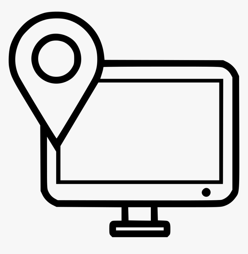Screen Location Computer Pin Map Desktop Monitor, HD Png Download