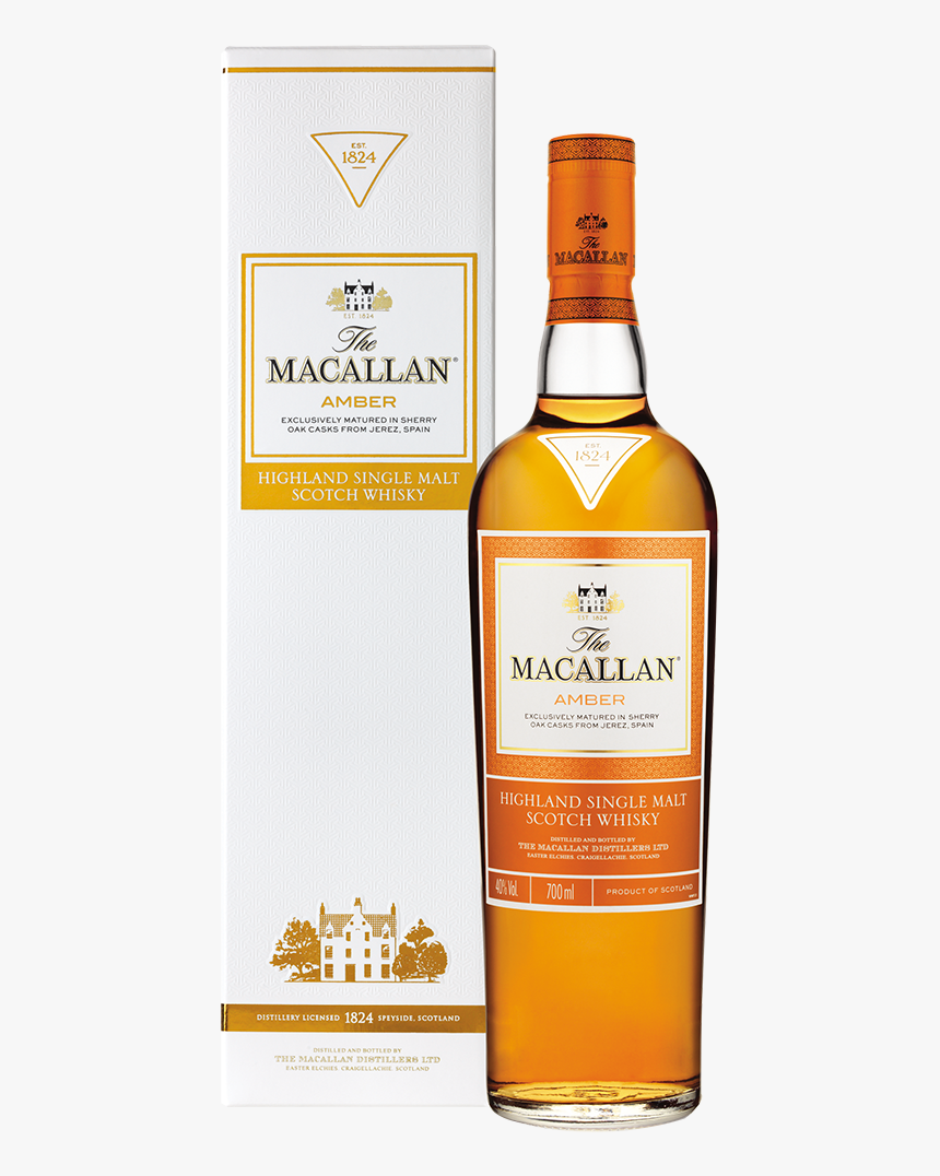 The Macallan Amber Highland Single Malt Scotch Whisky - Macallan Amber Highland Single Malt Scotch Whisky 750ml, HD Png Download