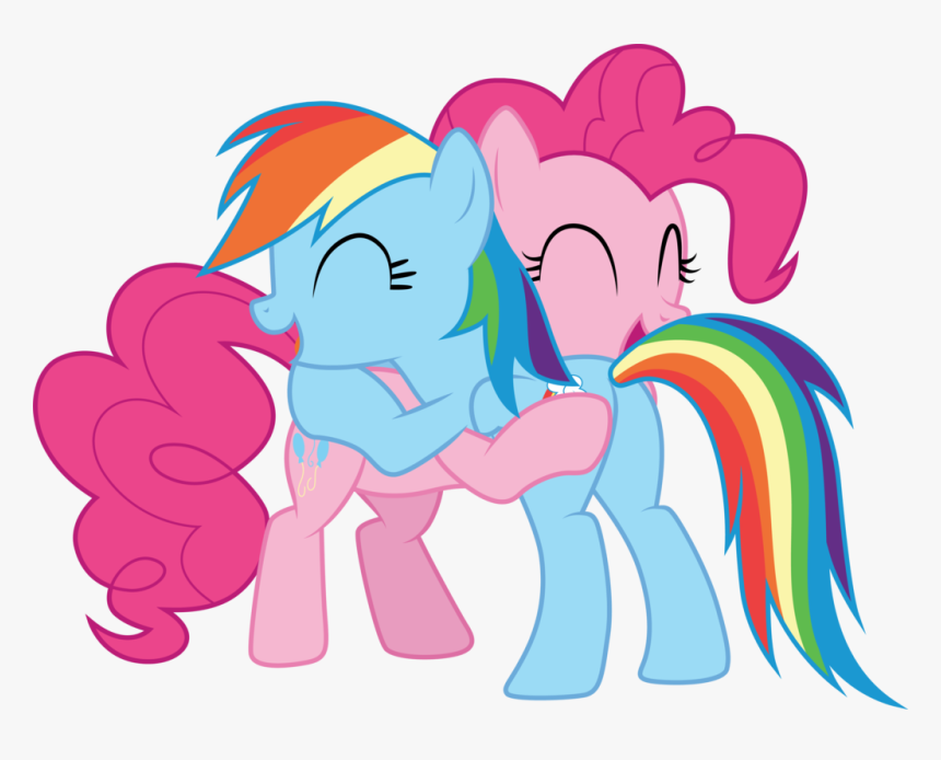 Pony Clipart Pinkie Pie - Pinkie Pie Hug Rainbow Dash, HD Png Download