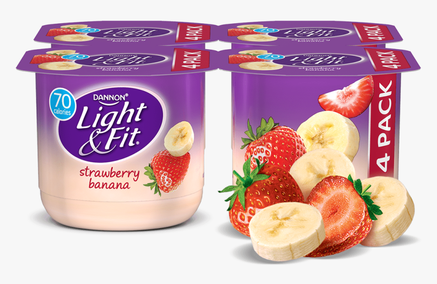 Nonfat Light Strawberry Banana Yogurt From Giant Eagle - Dannon Light & Fit Peach Yogurt, HD Png Download