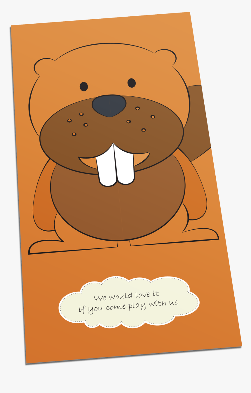 Beaver Postcards Suitable For Individual Childcare, - Cartoon, HD Png Download