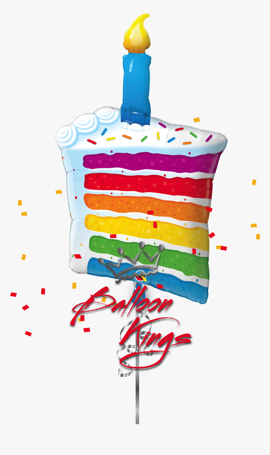 Rainbow Cake - Rainbow Cake With Candle, HD Png Download