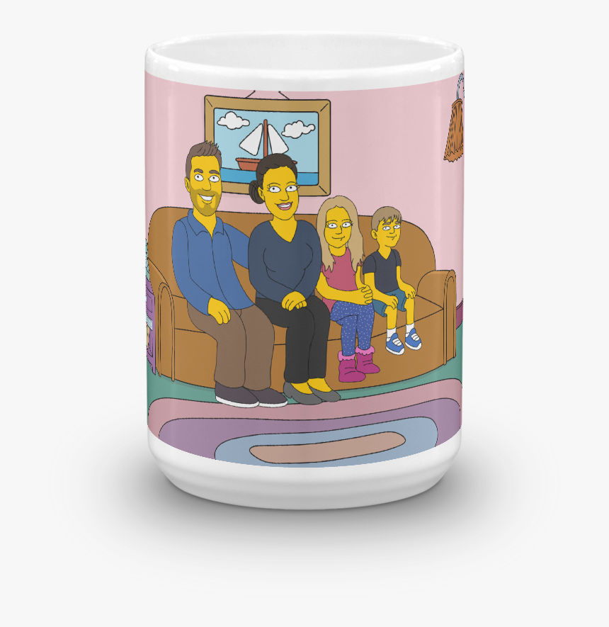 Mug Family On Couch - Cartoon, HD Png Download