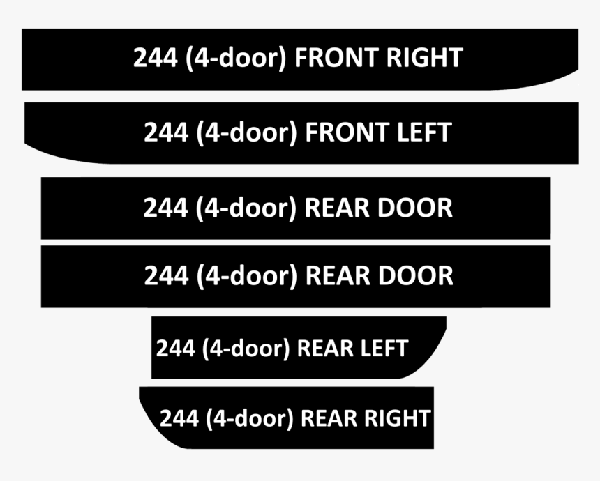 Volvo 240 Side Door Vinyl Stripe Kits - Symmetry, HD Png Download