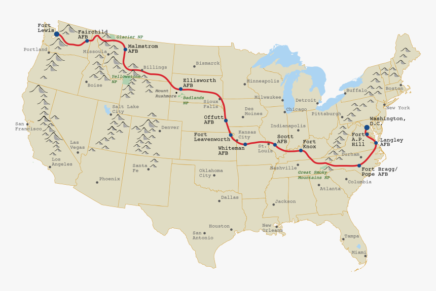 Top 7 Longest Roads In The World Page 7 Of 7 Trending - Camp Wood Lewis And Clark Map, HD Png Download
