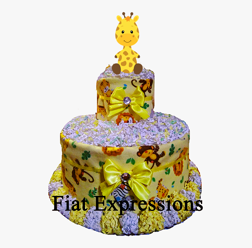 Yellow Jungle Safari Diaper Cake - Birthday Cake, HD Png Download