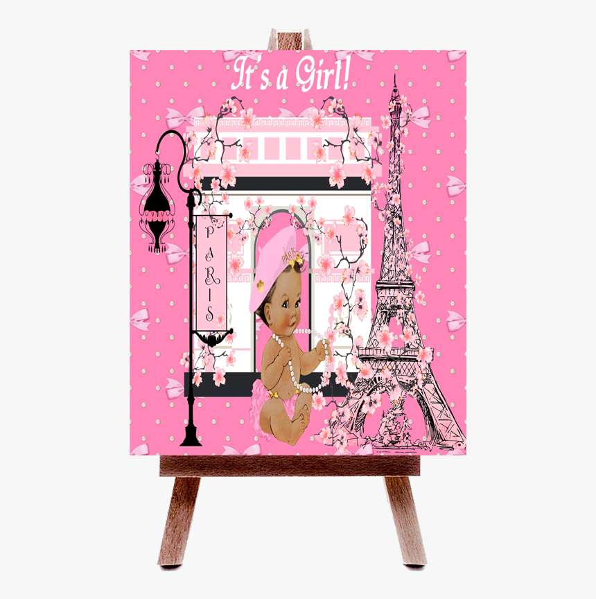 Fiat Expressions Pink Eiffel Tower Paris Baby Shower - Picture Frame, HD Png Download