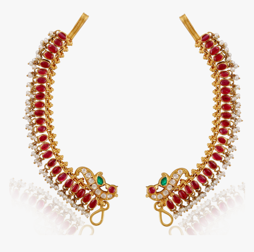 Antique Pearl Ruby Ear Cuff Earrings, HD Png Download