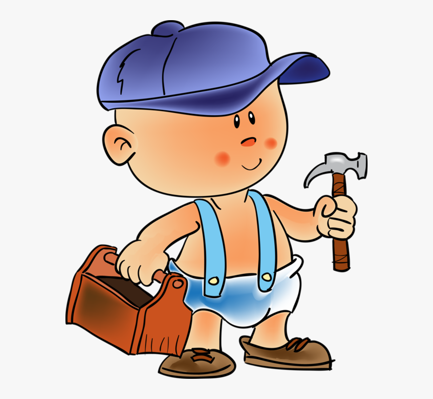 Pin Individual People Clipart - Child With Hammer Cartoon, HD Png Download
