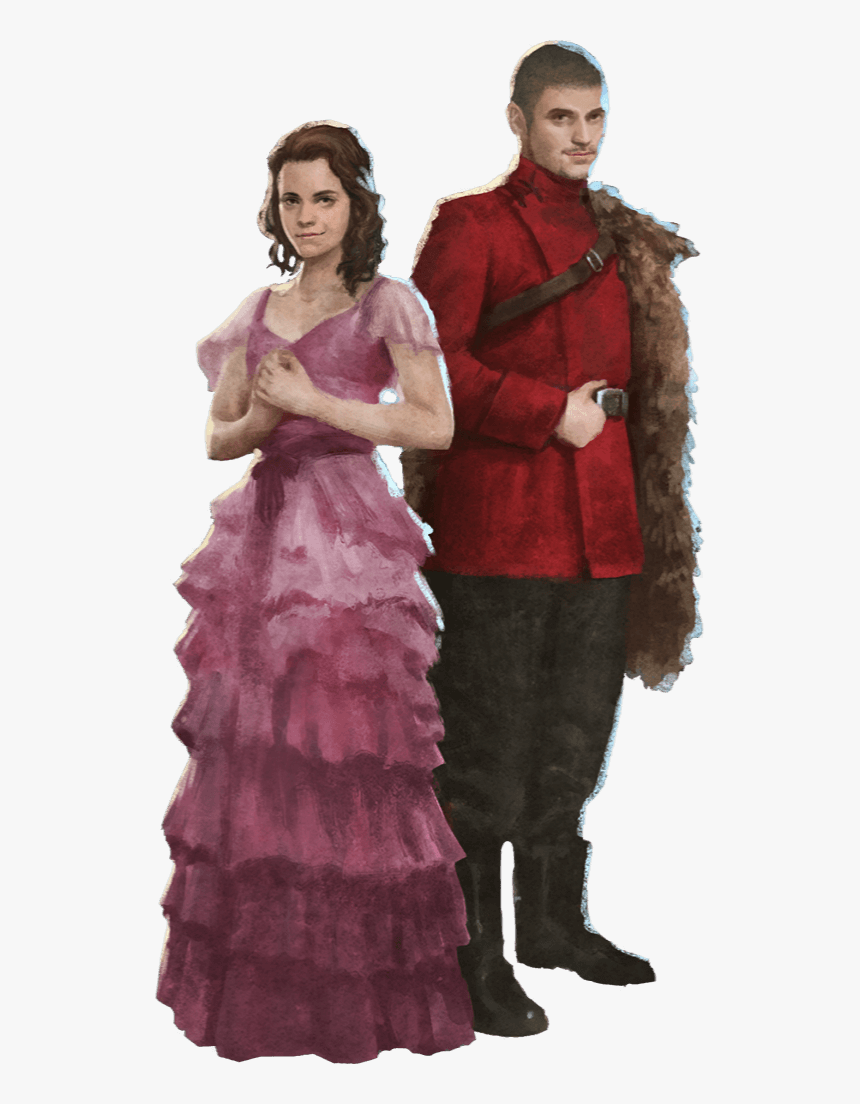 Hermione And Viktor Krum In Their Yule Ball Outfits - Yule Ball Hermione And Viktor, HD Png Download