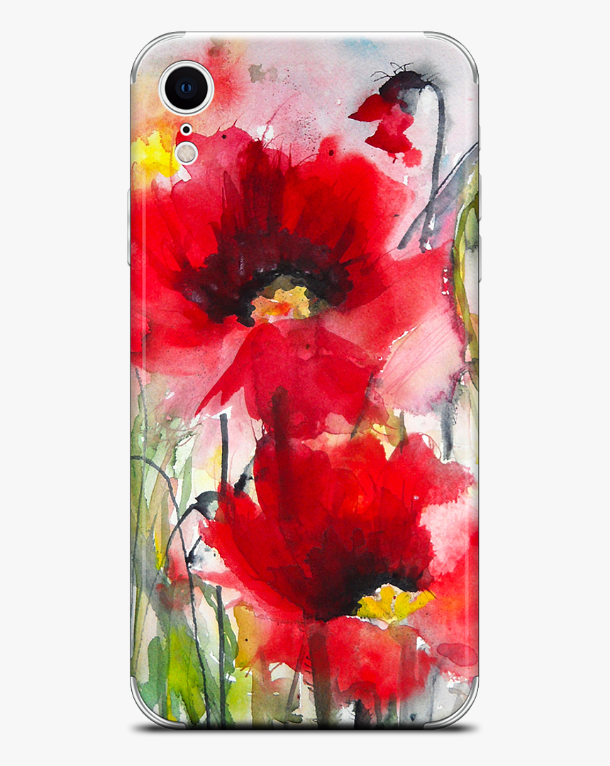 Red Poppies Iphone Skin 
 Data Mfp Src //cdn - Painting, HD Png Download