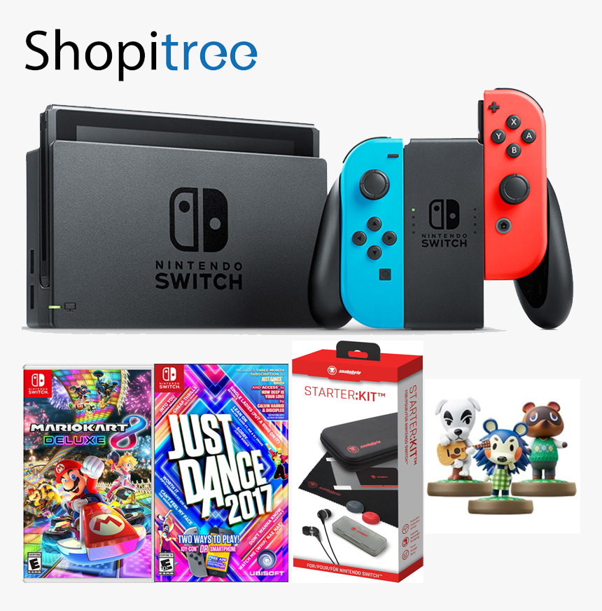 Nintendo Switch Console With Just Dance 17 Mario Kart - Nintendo Switch Games Just Dance, HD Png Download