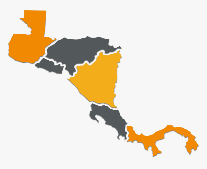 Mapa - Central America Map Red, HD Png Download