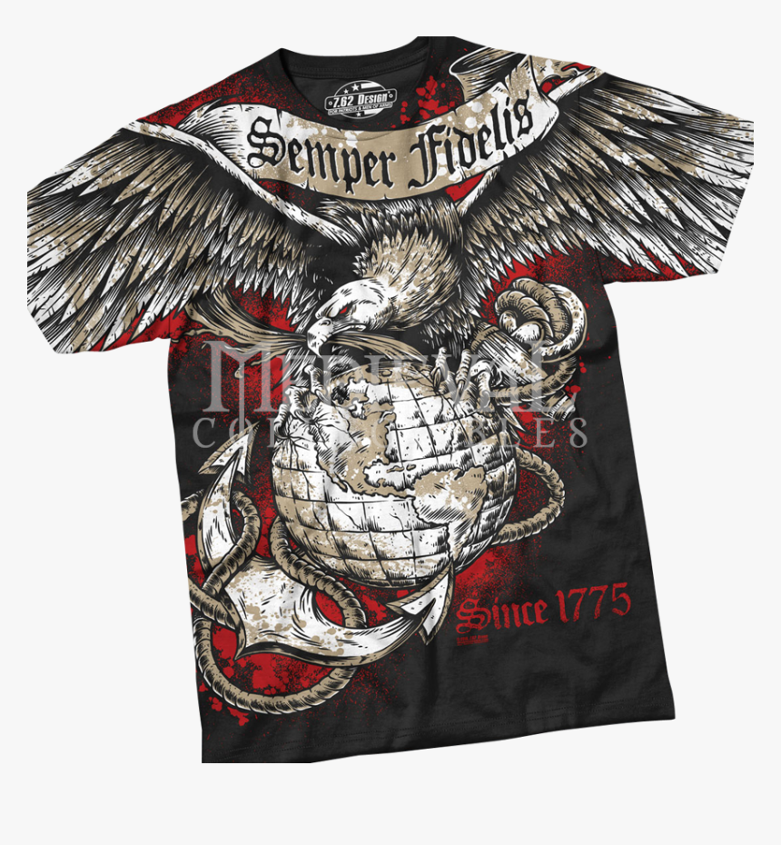 Usmc Semper Fidelis T-shirt - Semper Fidelis Tattoo, HD Png Download