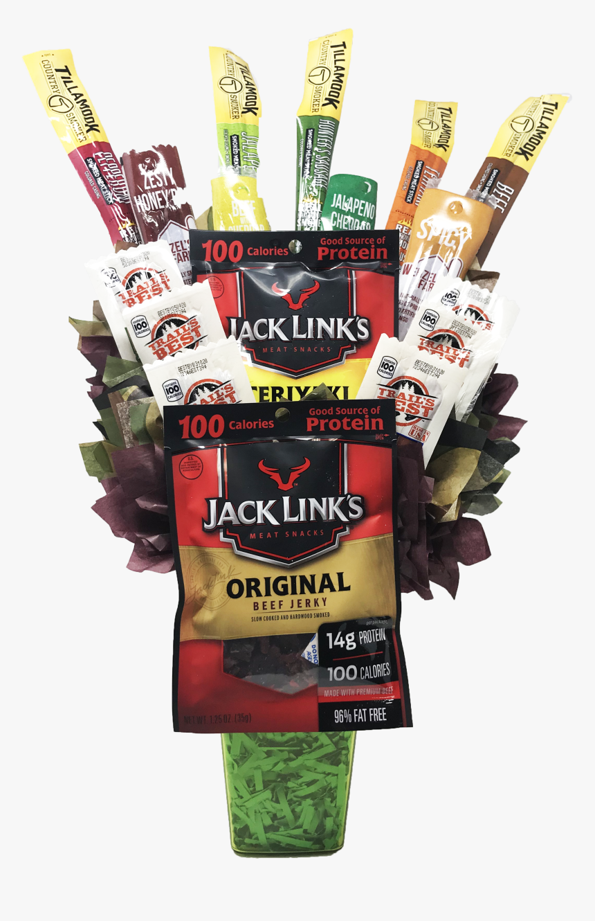 555298-v Beef Jerky Bouquet With Unique Variety Of - Gift Basket, HD Png Download