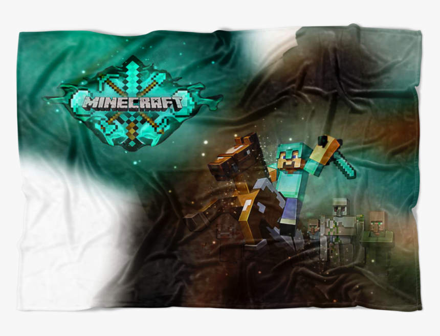 Minecraft Fleece Blanket Steve Diamond Colorful Blanket - Illustration, HD Png Download