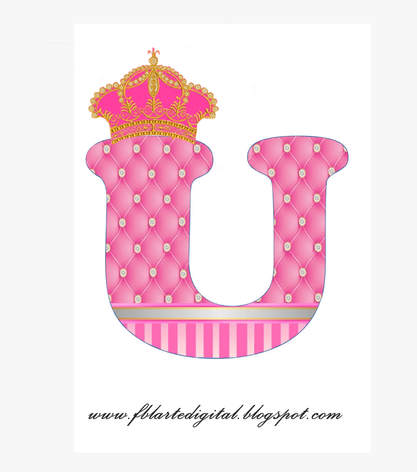 Alfabeto Con Corona Dorada Y Rosa - Pink Alphabet Letters, HD Png Download
