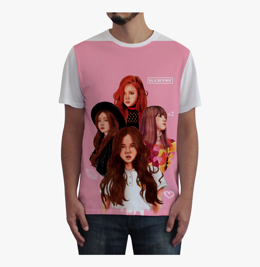 Camiseta Fullprint Blackpink - Coruja Pintura Em Camiseta, HD Png Download