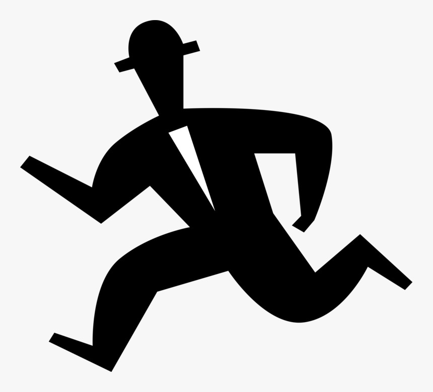 Vector Illustration Of Businessman Running - Illustration, HD Png Download