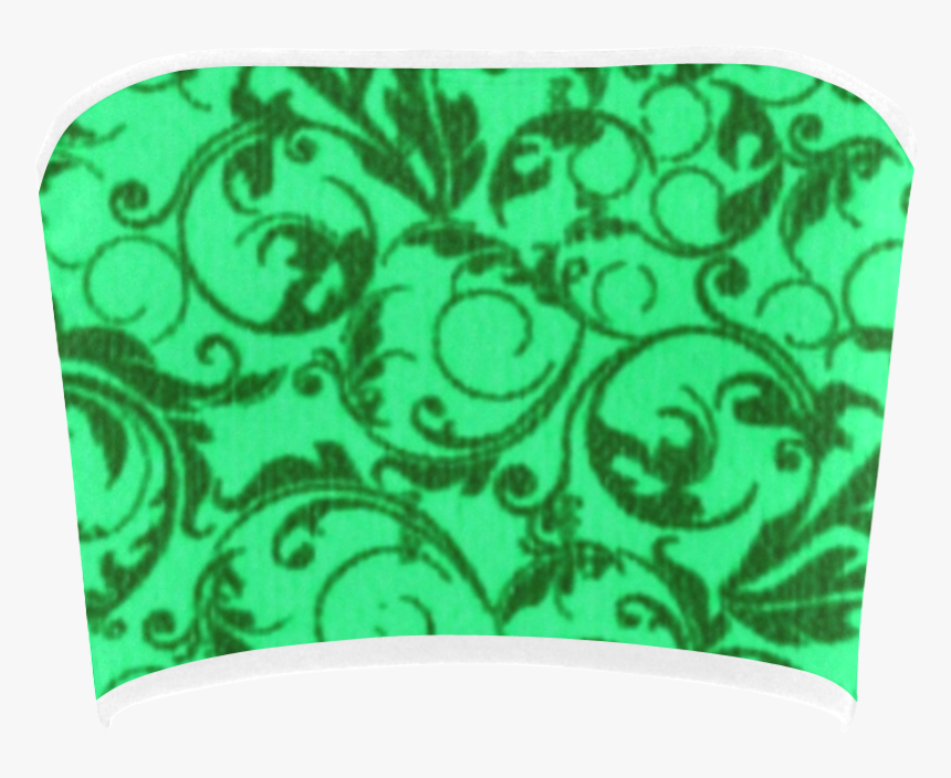 Vintage Swirls Green Bandeau Top, HD Png Download